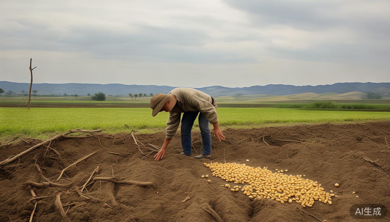 农民捡拾花生_机械收割浪费_花生价格